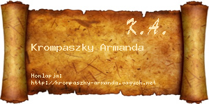Krompaszky Armanda névjegykártya